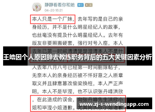 王皓因个人原因辞去教练职务背后的五大关键因素分析