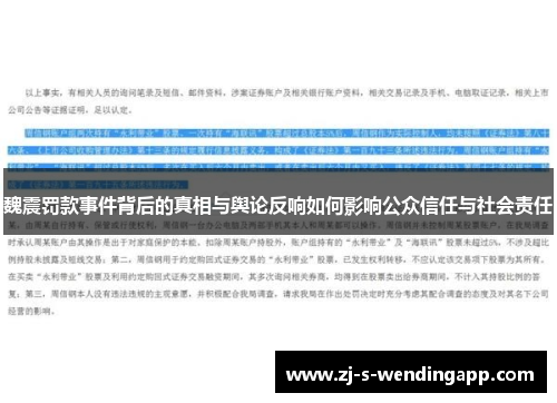 魏震罚款事件背后的真相与舆论反响如何影响公众信任与社会责任